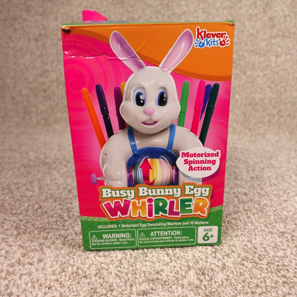 Klever Kits Busy Bunny Egg Whirler Motorized‎ Egg Decorating Machine 10 Markers